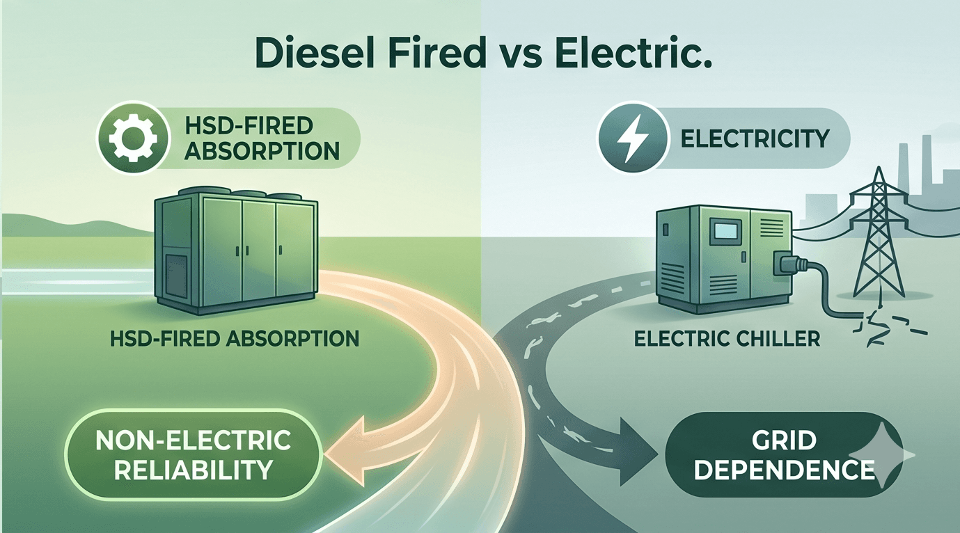 Diesel Fired Chiller Explained: When and Why to Choose HSD-Fired Absorption Over Electric