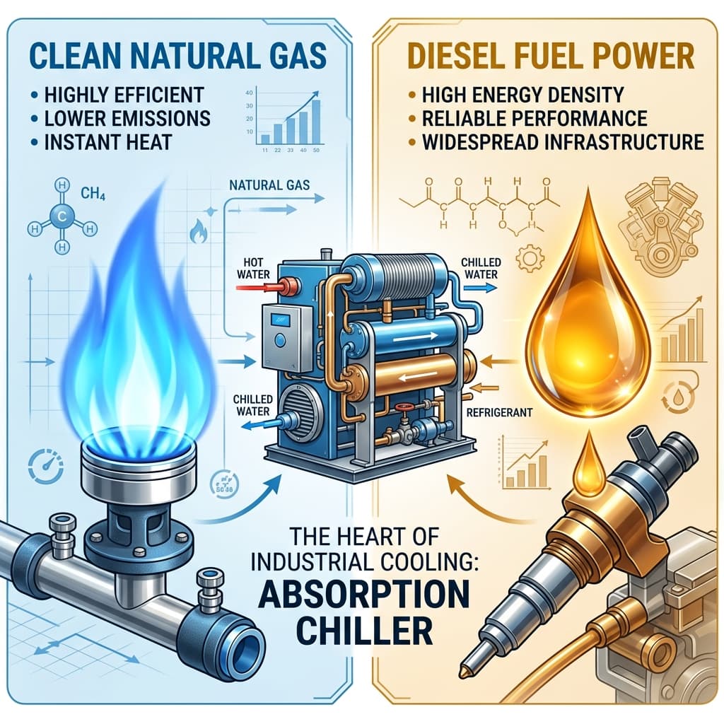 Natural Gas vs Diesel Fired Chiller: Which Is Better for Your Indian Facility?