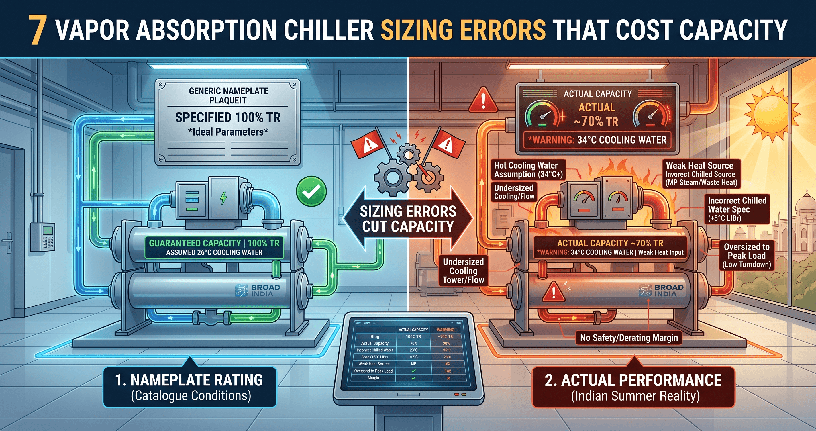 Vapor Absorption Chiller Sizing: 7 Costly Errors
