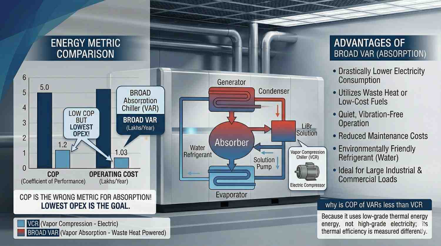 VCR vs VAR: Why the COP Comparison Doesn't Tell the Full Story for Industrial Facilities