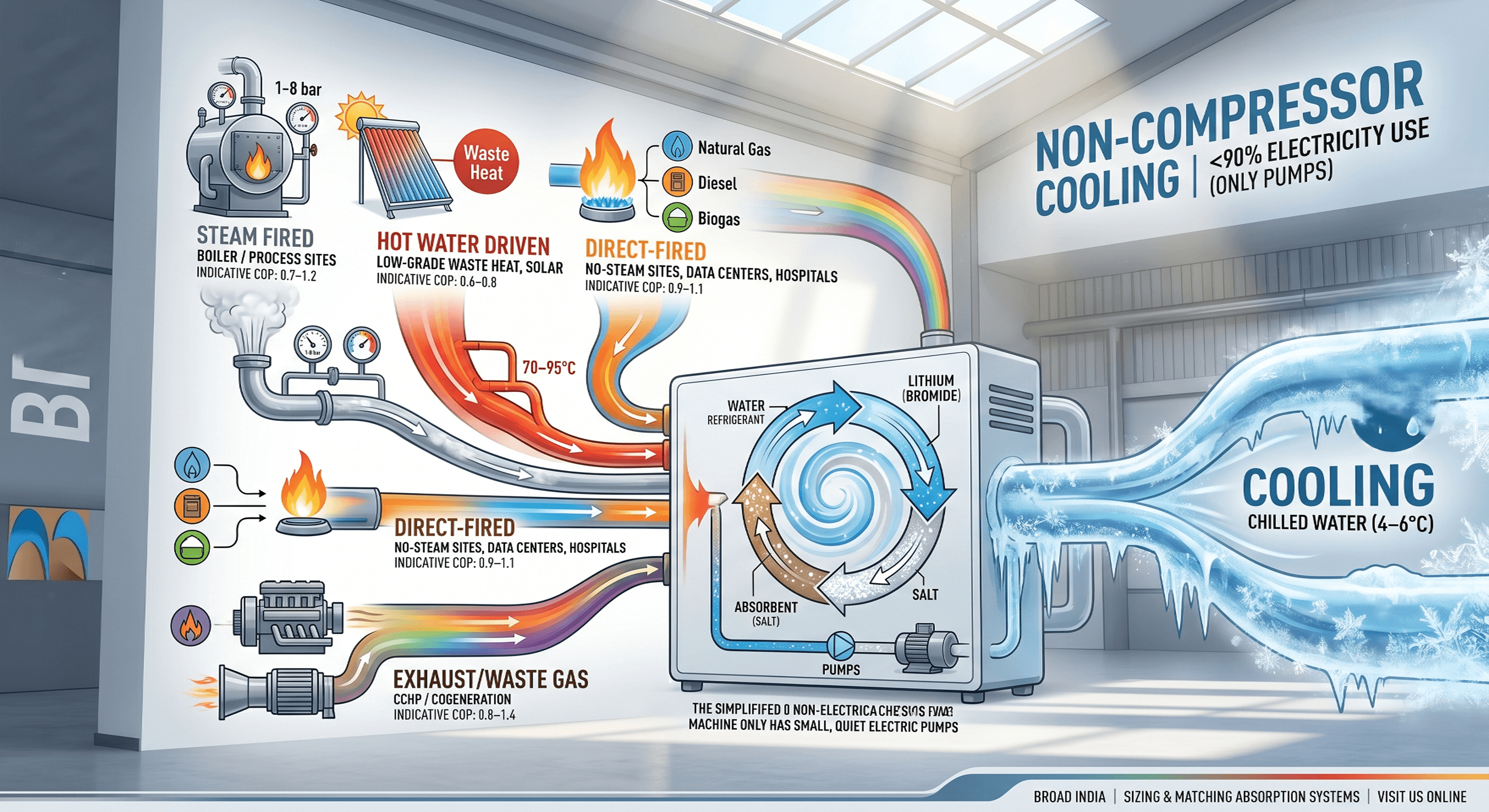 Vapor Absorption Chiller: 4 Heat Sources Explained
